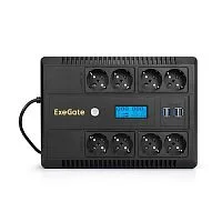 Exegate EX295013RUS ИБП ExeGate NEO Smart LHB-650.LCD.AVR.8SH.CH.RJ.USB