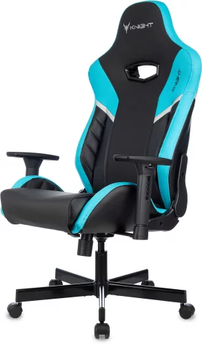 Кресло игровое Knight Thunder 5X черный/ голубой экокожа крестов. металл (KNIGHT THUNDER 5X BL) фото 16
