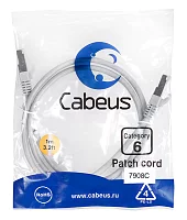 Патч-корд F/UTP, категория 6, 2xRJ45/8p8c, экранированный, серый, LSZH, 1м Cabeus PC-FTP-RJ45-Cat.6-1m-LSZH Патч-корд F/UTP, категория 6, 2xRJ45/8p8c, экранированный, серый, LSZH, 1м