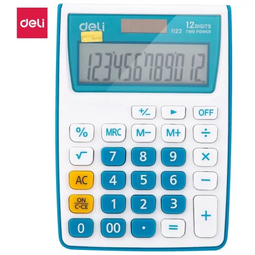 Калькулятор настольный Deli E1122/ BLUE синий 12-разр. (E1122/BLUE)