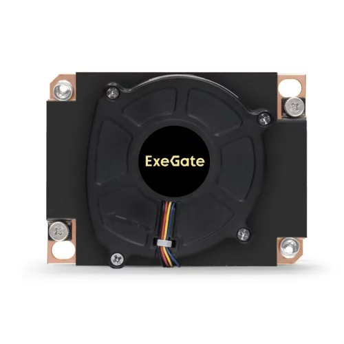 Exegate EX293438RUS Кулер ExeGate ESNK-P0067APS4.PWM.1U.3647.Cu (радиальный (улитка), медный, 1U, 3 тепл. трубки, LGA3647, TDP 165W, Fan 80mm, PWM, 1500-6600RPM, 2 ball bearing, 4pin, 64db, на винтах, фото 4