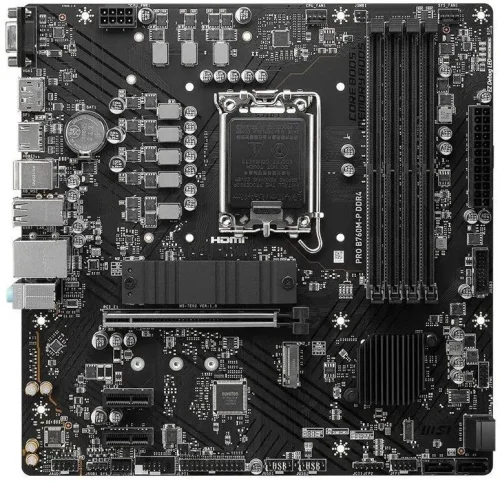 Материнская плата MSI PRO B760M-P DDR4 (PRO B760M-P DDR4) Материнская плата/ MB MSI INTEL B760 s1700, 4xDDR4(128GB), D-SUB/HDMI 1.4/DP, 1xPCIe 4.0x16, 2xPCIe 4.0, 1xLAN, 4xSATA 6Gb/s, 2xM.2, 1xUSB-C, 1xUSB 3.2, 4xUSB 2.0, 2xPS/2, mATX (PRO B760M-P DDR4) фото 5
