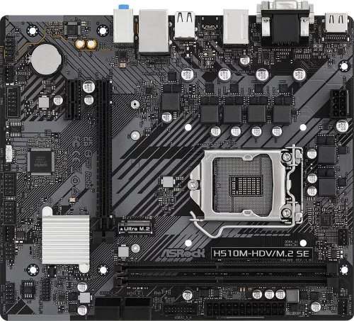 Материнская плата Asrock H510M-HDV/ M.2 SE Soc-1200 Intel H470 2xDDR4 mATX AC`97 8ch(7.1) GbLAN+VGA+DVI+HDMI (H510M-HDV/M.2 SE)