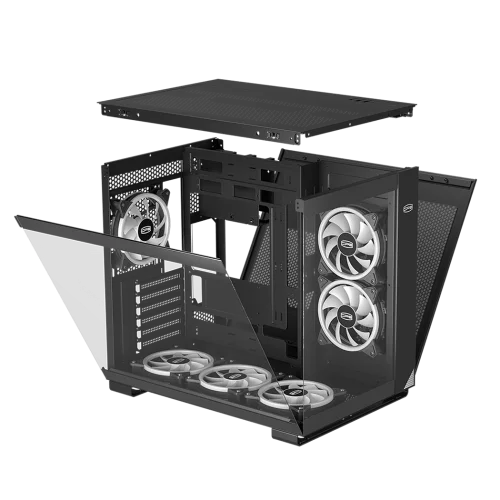 Корпус без блока питания/ Case PCCooler C3T500 ARGB BK, Midi-Tower, TG, 6x120mm ARGB, 1xUSB-C 3.1 + 2xUSB-A 3.0, ATX, mATX, mITX Black фото 5