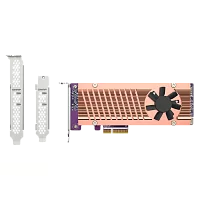Плата расширения/ QNAP QM2-2P-344A 2 x M.2 22110 or 2280 PCIe (Gen3 x4) NVMe SSD slots, Low-profile flat and Full-height brackets included.