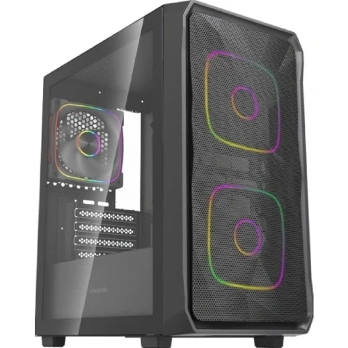 Powercase Корпус Mistral SM06 ARGB, Tempered Glass, 3x120mm ARGB PWM fans, чёрный, mATX (CMMSM06B-A3)