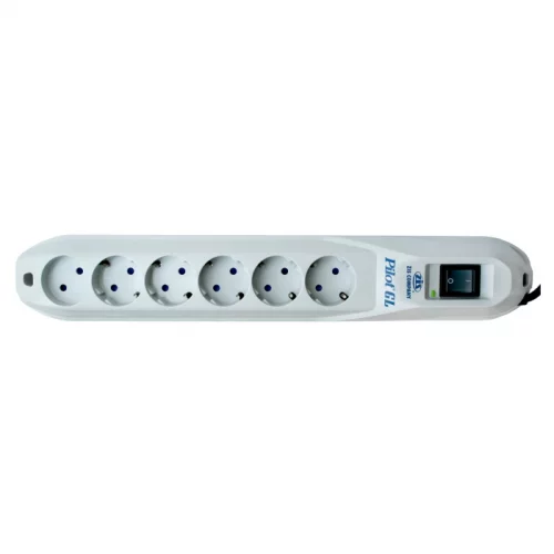 Сетевой фильтр Pilot GL 6 розеток (5 евро + 1 без заземления) 5 м/ Surge protector Pilot GL 6 outlets (5 euro + 1 without ground) 10A / 2.2kVt, 5m (PILOT GL5M) фото 2