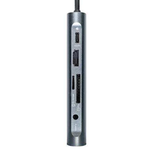 Exegate EX293985RUS Док-станция ExeGate DUB-31C/MAX (кабель-адаптер USB Type-C --] 3xUSB3.0 + Card Reader + PD 100W + HDMI 4K@30Hz + VGA + Audio + Lan RJ45 10/100/1000Mb, Plug&Play, серый) фото 3