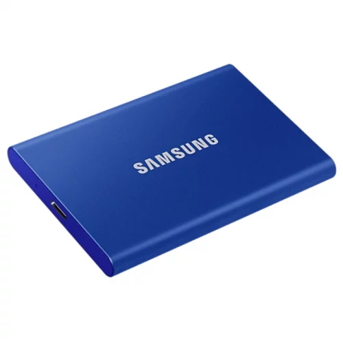 Внешние HDD и SSD/ Samsung External SSD T7, 1000GB, Type-C, USB 3.2 Gen2, R/W 1050/1000MB/s, 85x57x8mm, Indigo Blue (12 мес.) (MU-PC1T0H/WW) фото 3