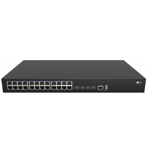 *Коммутатор Fplus FCS-2328TX-P, 24 порта 10/ 100/ 1000BASE-T RJ45 PoE, 4 порта 10GE SFP+, 2 блока питания AC 220В 440Вт, высота 1RU (023434QFP)