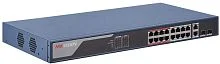 Коммутатор Hikvision DS-3E1318P-EI(B) 16x100Мбит/с 2x1Гбит/с 2xКомбо(1000BASE-T/SFP) 16PoE+ 230W неуправляемый