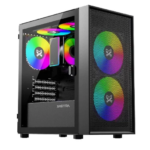 XASTRA Корпус A305M 3ARGB Black mATX/Mesh/ tempered glass / 2x140mm + 1x120mm ARGB PWM fans/ Door/ A305M-2FC14A-1FC12A-D фото 2