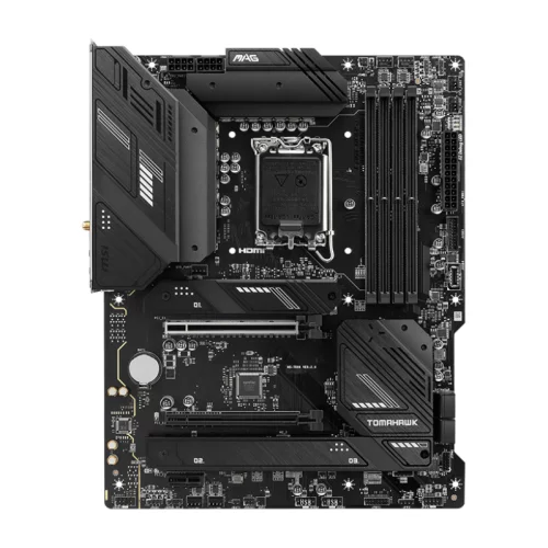 Материнская плата/ MB MSI INTEL B760 s1700, 4xDDR5(256GB), HDMI 2.1/DP, 1xPCIe 5.0x16, 1xPCIe 3.0x16, 1xPCIe 4.0, 1xLAN (2.5GbE), Wi-Fi, BT, 4xSATA 6Gb/s, 3xM.2, 1xUSB-C, 4xUSB 3.2, 4xUSB 2.0, ATX (MAG B760 TOMAHAWK WIFI)