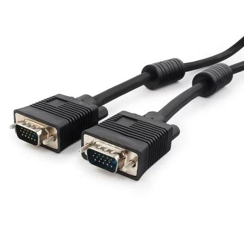 Кабель Cablexpert Кабель VGA Pro Cablexpert CC-PVGA-6 черный, 1.8м, 15M/ 15M, экран, феррит. кольца, пакет (CC-PVGA-1.8M)
