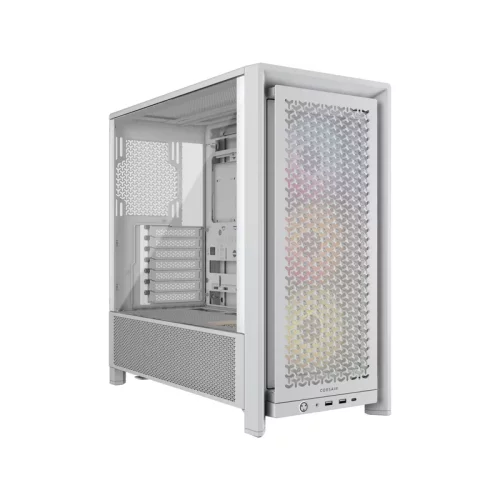 Корпус без блока питания/ Case Corsair Frame 4000D RS ARGB, Midi-Tower, TG, 3x120mm ARGB, 2xUSB-A 3.2, 1xUSB 3.2 Type-C, E-ATX, ATX, mATX, mITX White (CC-9011297-WW)