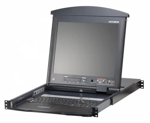 ATEN 16P CAT-5 HIGH DENSITY DUAL RAIL LCD KVM (KL1516AM-AXA-RG)