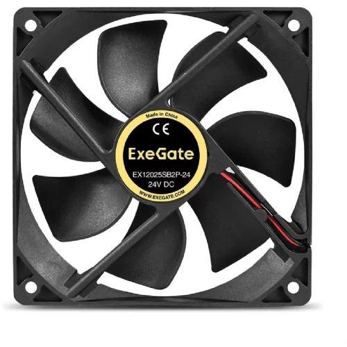 Exegate EX295211RUS Вентилятор 24В DC ExeGate EX12025B2P-24 (120x120x25 мм, 2-Ball (двойной шарикоподшипник), 2pin, 2150RPM, 35.3dBA) фото 2