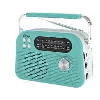RITMIX RPR-045 AZURE {Радиоприёмник портатив. 3хдиапазонный FM/AM/SW, Bluetooth v.5.3, воспрс USB и с карт памяти micro SD (до 32Gb)}