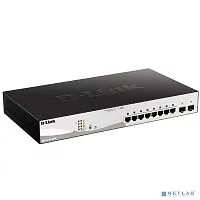 Коммутатор/ Управляемый L2 PoE-коммутатор, 8x1000Base-T PoE, 2x1000Base-X SFP, PoE-бюджет 130 Вт, защита от статического электричества до 6 кВ, CLI (DGS-1210-10MP/FL2A)