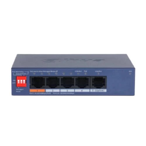 DAHUA DH-CS4005-4ET1GT-60 4-портовый гигабитный PoE коммутатор с функцией облачного управления, 4xRJ45 100Mb, 1xRJ45 1Gb uplink, суммарно 60Вт фото 2
