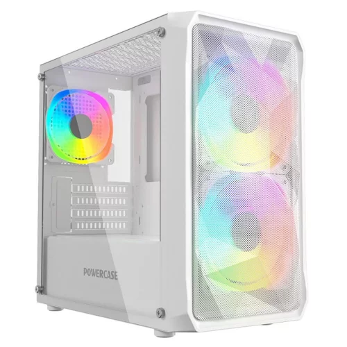 Powercase Mistral Micro A3B ARGB, Tempered Glass, 2x 140mm ARGB PWM+1x 120mm ARGB PWM, белый, mATX (CMMAW-A3) фото 2