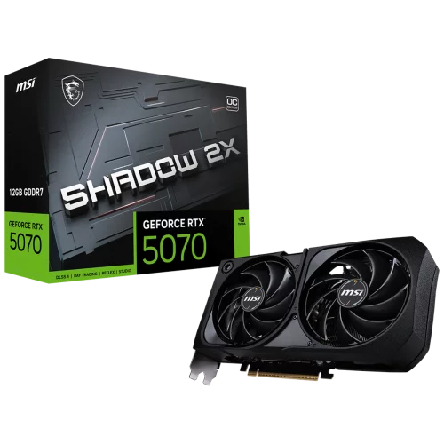 Видеокарта MSI RTX5070 SHADOW 2X OC 12GB GDDR7 192bit 3xDP HDMI 2FAN RTL (RTX 5070 12G SHADOW 2X OC)
