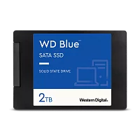 Твердотельный накопитель/ WD SSD Blue, 2.0TB, 2.5" 7mm, SATA3, R/W 560/530MB/s, IOPs 95 000/84 000, TBW 500, DWPD 0.1 (12 мес.) (WDS200T3B0A)