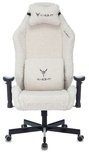 Кресло игровое Knight T1 молочный экомех с подголов. крестов. металл (KNIGHT T1 MILK) фото 2