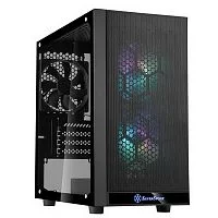 Корпус Silverstone SST-PS15B-PRO Precision Mini Tower Micro ATX Computer Case, tempered glass, 2x 120mm ARGB, 1x ARGB Controller, black (G410PS15BPRO020)