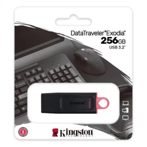 Флеш накопитель Kingston 256GB DataTraveler Exodia USB 3.2 Gen 1 черный/ красный (DTX/ 256GB) (DTX/256GB) фото 3