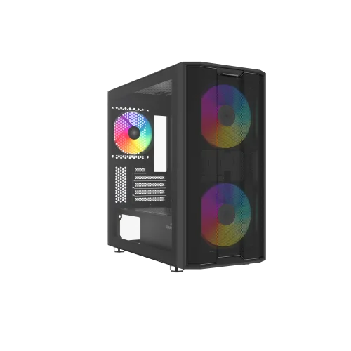 Корпус без блока питания Case SAMA S30 Black, Midi-Tower, TG, 2x140mm + 1x120mm ARGB, 1xUSB 3.0 + 1xUSB 3.1 Type-C, mATX, mITX Black (S30-BKMPA3X1-GL)