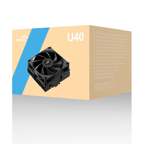 Кулер для процессора/ CPU Cooler SAMA U40 (130W, 4-pin PWM, 47mm, 4x6mm, 1x90mm, 38.18CFM, 34dBA, 2800RPM, S: 1851/ 1700/ 1200/ 115X, AM5/ AM4, black) (U40-BKWNYXOX-G) фото 8
