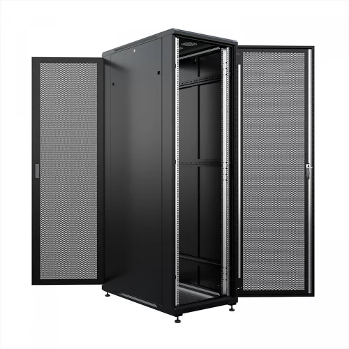 Шкаф напольный универсальный серверный ONTEK TC 42U 800х1000мм, 4 профиля 19, двери перфорированная и перфорированная, боковые стенки съемные (TC42U81PPDRSWAS-9005)