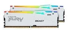 Память оперативная/ Kingston 32GB 5200MT/s DDR5 CL40 DIMM (Kit of 2) FURY Beast White RGB XMP (KF552C40BWAK2-32)