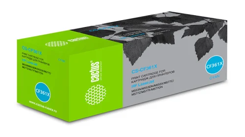 Картридж лазерный Cactus CS-CF361X CF361X голубой (9500стр.) для HP CLJ M552dn/M553dn фото 2