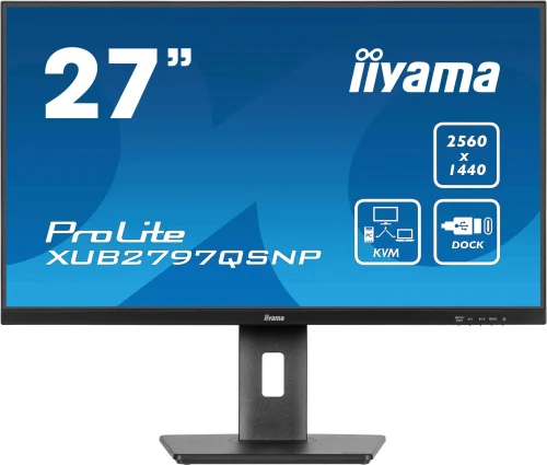 Монитор Iiyama 27 ProLite XUB2797QSNP-B1 черный IPS LED 16:9 HDMI M/M матовая HAS Piv 300cd 178гр/178гр 2560x1440 100Hz DP WQ HD 2K (1440p) USB 6.1кг