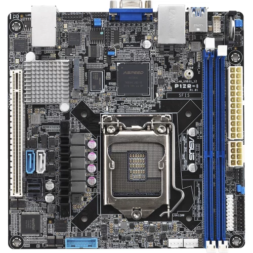 Материнская плата ASUS P12R-I; LGA1200, C252, 2*DDR4; mini-ITX (90SB0A70-M0UAY0)