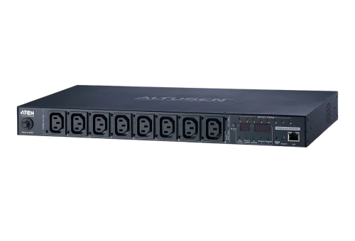 Устройство распределения питания, с управлением, 10A, 2.4kW, 8 портов, 1 банк, IP доступ, ввод C14, (8*C13 монитор. V / A / кВт / кВтч по портам/ устройству вкл/ выкл по портам;без шнуров)/ 10A Per ou (PE8108G, PE8108G-AX-G)