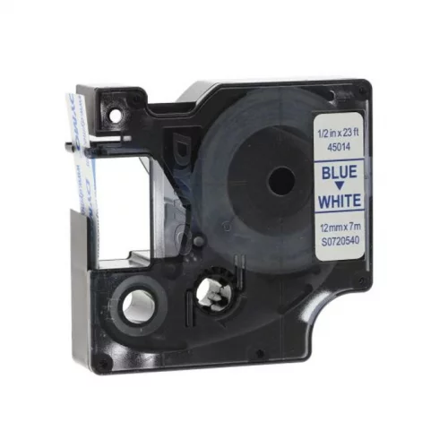 Картридж ленточный Dymo D1 S0720540 12 мм x 7 м, белый шрифт/синий фон для Dymo