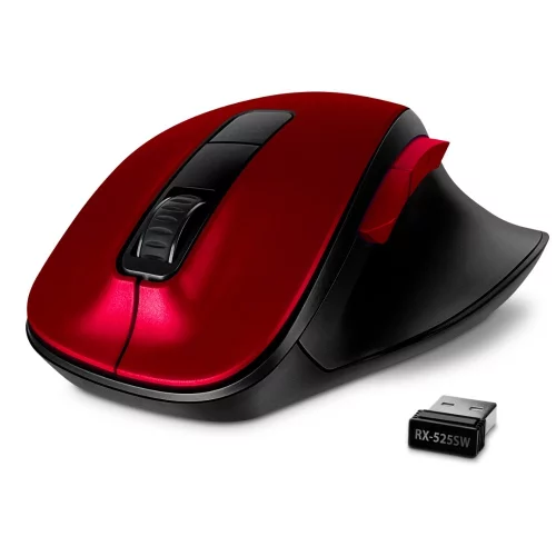 Беспроводная мышь RX-525SW красная (бесшумн. кл., 5+1кл. 600-1400DPI, Soft-touch, блист.) (SV-021856) фото 2
