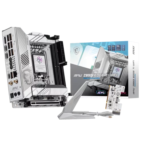 Материнская плата MSI MPG Z890I EDGE TI WIFI Z890, LGA1851, 4*DDR5, 2*PCIEx16, 1*PCIEx1, 5*M.2, 2*TypeC, 4*USB3.2Gen2, 6*USB3.2Gen1, 5*USB2.0, 4*SATA3.0, 5G, 2*Type-C(DP), HDMI, ATX, RTL