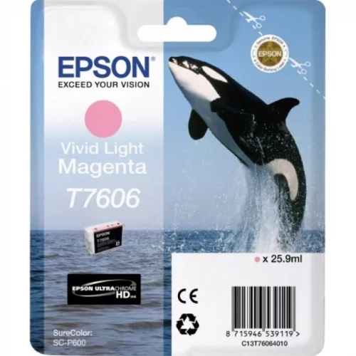 Картридж струйный EPSON T7606 (C13T76064010) (C13T76064010) Картридж/ Epson SureColor SC-P600 Light Magenta (C13T76064010)
