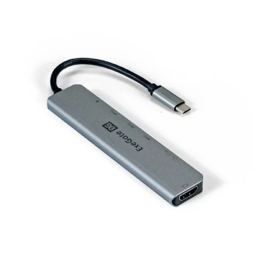 Exegate EX293983RUS Док-станция ExeGate DUB-21C/PD/CR/H (кабель-адаптер USB Type-C --] 2xUSB3.0 + Card Reader + PD 100W + HDMI 4K@60Hz, Plug&Play, серый) фото 2