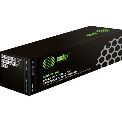 Картридж лазерный Cactus CSP-W1106 черный (1000стр.) для HP Laser 107a/107r/107w/135a MFP/135r MFP/135w MFP/137fnw MFP