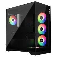 Корпус XPG INVADER X BLACK (INVADERXMT-BKCWW) Mid-Tower Gaming ATX PC Case with Panoramic View, Tempered Glass Panels, and RGB Lighting Black