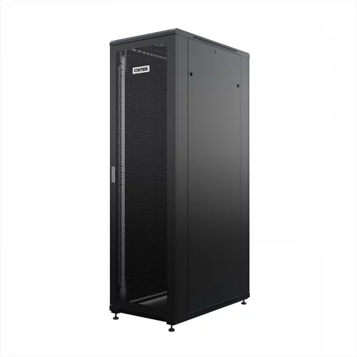 Шкаф напольный универсальный серверный ONTEK TC 42U 800х1000мм, 4 профиля 19, двери перфорированная и сплошная металл, боковые стенки съемные (TC42U81DPSMRSWAS-9005)