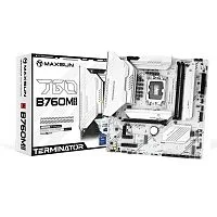 MAXSUN MS-Terminator B760M GKD5 ICE (Socket 1700, mATX, 2*DDR5(96Gb), DP/HDMI, 3*SATA3, 4*M.2, 1*PCIEx16/1*PCIEx4, 6*USB2.0, 2*USB 3.2, LAN 1*2.5G, ARGB, white, RTL)