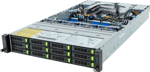 Шасси серверное Gigabyte Server Platform R283-Z94 Rev.3x / 2U / 2xAMD (9004/ 9005) / 2xHS / 24xDIMM / 12xLFF NVME/ SAS/ SATA + 4xSFF SATA/ SAS + 3xM.2 PCIe Gen3 / 2x1GbE / 2xOCP 3.0 / 2xFHHL / 2x1600W / Rails (R283-Z94-AAV1)