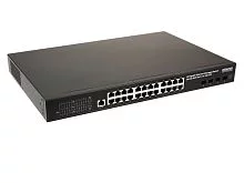 Промышленный PoE коммутатор Gigabit Ethernet OSNOVO SW-24G4X-1L-I Промышленный управляемый L3 PoE коммутатор на 24xGE RJ-45 c PoE + 4х10G SFP+ порта. Порты: 2 x GE (10/100/1000 Base-T) с PoE (до 90W, A+B) + 22 x GE (10/100/1000 Base-T) с поддерж
