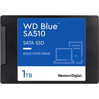 Твердотельные накопители/ WD SSD Blue SA510, 1.0TB, 2.5" 7mm, SATA3, R/W 560/530MB/s, IOPs 95 000/84 000, TBW 400, DWPD 0.2 (12 мес.) (WDS100T3B0A)